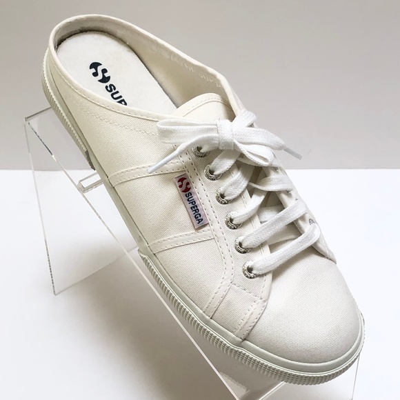 Superga Shoes - Superga White Mule Sneakers Slip On Shoes 41 / 9.5